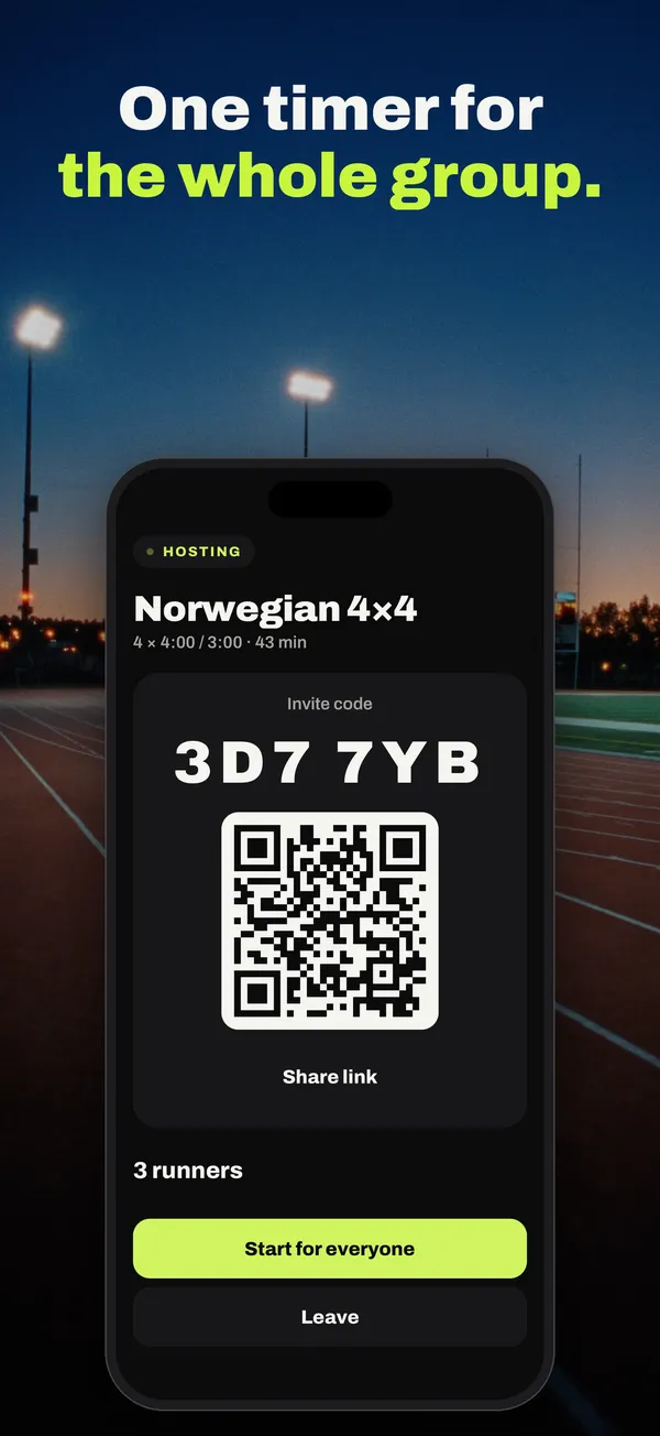 The lobby with the invite code and QR code